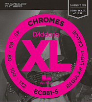ECB81-5 Chromes    5- -, Light, 45-132, Long Scale, D'Addario