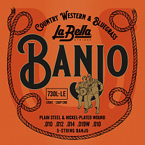 730L-LE Banjo    5- , ., Light, 10-10, , La Bella