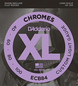 ECB84 Chromes Bass    -, Custom Light, 40-100, D'Addario