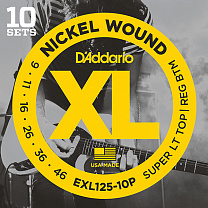EXL125-10P Nickel Wound   , S Light Top/Regular Bottom 9-46, 10 D'Addari