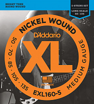 EXL160-5 XL NICKEL WOUND   5- - 5-string Long Medium 50-135 D`Addario