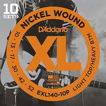 EXL140-10P Nickel Wound   , Light Top/Heavy Bottom, 10-52, 10 , D'Addario