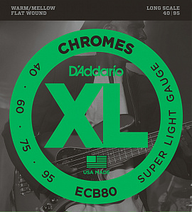 ECB80 Chromes    -, Light, 40-95, Long Scale, D'Addario