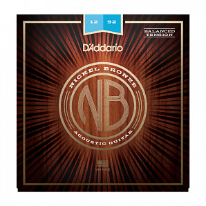 NB1252BT Nickel Bronze     , Balanced Light, 12-52, D'Addario
