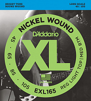 EXL165 XL NICKEL WOUND   - Long Regular Ligth Top Medium Bottom 45-105 D`Addario