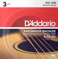 EJ17-3D Phosphor Bronze     ., 3 , 13-56, D'Addario