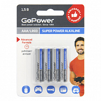 00-00015602 Super Power Alkaline   AAA/LR03  1.5, 4, GoPower