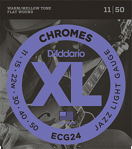 ECG24 Chromes Flat Wound    , Jazz Light, 11-50, D'Addario